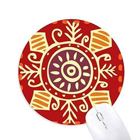 Dıythinker Red Eyes Meksika Totems Antik Uygarlık Baskılı Yuvarlak Kaymaz Kauçuk Mouse Pad
