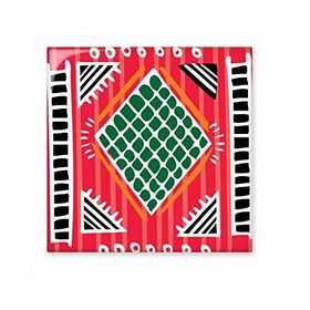 Dıythinker Red Green Line Meksika Totems Antik Medeniyet Çizimi 15x15 cm Seramik Karo