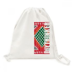 Dıythinker Red Green Line Meksika Totems Antik Medeniyet Kanvas İpli Sırt Çantası