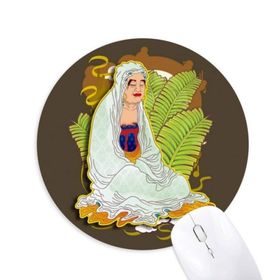 Dıythinker Religion On sekiz Arhat İllüstrasyon Desen Baskılı Yuvarlak Kaymaz Kauçuk Mouse Pad