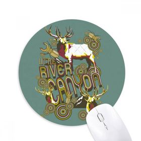Dıythinker Ren Geyiği Hayvan Böcek Sanatsal Efekt Renkli Baskılı Yuvarlak Kaymaz Kauçuk Mouse Pad