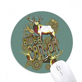 Dıythinker Ren Geyiği Hayvan Böcek Sanatsal Efekt Renkli Baskılı Yuvarlak Kaymaz Kauçuk Mouse Pad