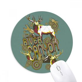 Dıythinker Ren Geyiği Hayvan Böcek Sanatsal Efekt Renkli Baskılı Yuvarlak Kaymaz Kauçuk Mouse Pad