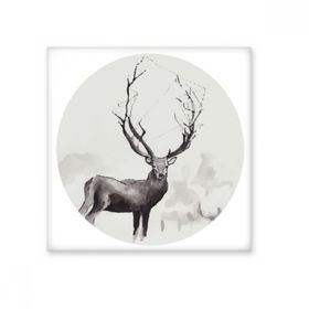 Dıythinker Ren Geyiği Noel Sanatsal Efekt Suluboya 20x20 cm Seramik Karo