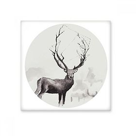 Dıythinker Ren Geyiği Noel Sanatsal Efekt Suluboya 20x20 cm Seramik Karo