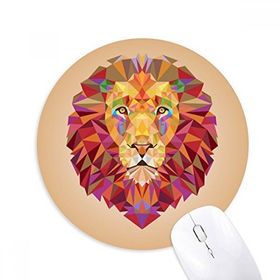 Dıythinker Renkli Aslan Hayvan Kutusu Dikişli Baskılı Yuvarlak Kaymaz Kauçuk Mouse Pad