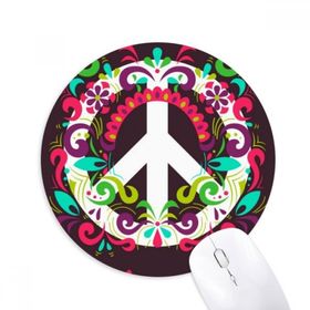 Dıythinker Renkli Barış Sembolü Savaş Önleyici Desen Baskılı Yuvarlak Kaymaz Kauçuk Mouse Pad