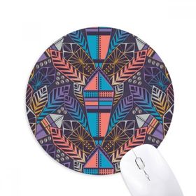 Dıythinker Renkli Bina Simetrik Desen Baskılı Yuvarlak Kaymaz Kauçuk Mouse Pad