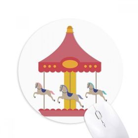 Dıythinker Renkli Carousel Müzesi Park Desenli Baskılı Yuvarlak Kaymaz Kauçuk Mouse Pad