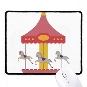 Dıythinker Renkli Carousel Müzesi Park Desenli Kaymaz Siyah Başlıklı Kenarlar Mouse Pad
