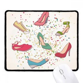 Dıythinker Renkli Çizgi Film Yüksek Topuklu Ayakkabı Desen Kaymaz Siyah Başlıklı Kenarlar Mouse Pad