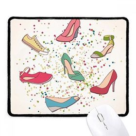 Dıythinker Renkli Çizgi Film Yüksek Topuklu Ayakkabı Desen Kaymaz Siyah Başlıklı Kenarlar Mouse Pad