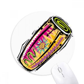 Dıythinker Renkli Enstrüman Meksika Kültürü Elemanı Baskılı Yuvarlak Kaymaz Kauçuk Mouse Pad