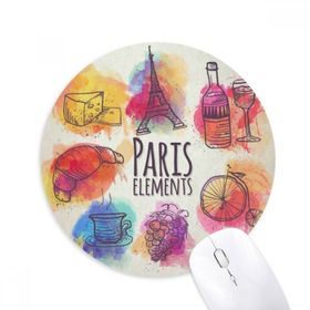 Dıythinker Renkli Hayat Fransa Eyfel Kulesi Paris Baskılı Yuvarlak Kaymaz Kauçuk Mouse Pad