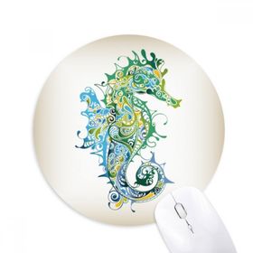 Dıythinker Renkli Hippocampus Deniz Hayatı Desenli Baskılı Yuvarlak Kaymaz Kauçuk Mouse Pad