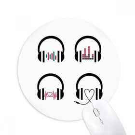 Dıythinker Renkli Kulaklık Müzik Dinleme Deseni Baskılı Yuvarlak Kaymaz Kauçuk Mouse Pad