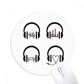 Dıythinker Renkli Kulaklık Müzik Dinleme Deseni Baskılı Yuvarlak Kaymaz Kauçuk Mouse Pad