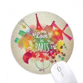 Dıythinker Renkli Mark City Fransa Eyfel Kulesi Baskılı Yuvarlak Kaymaz Kauçuk Mouse Pad