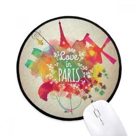 Dıythinker Renkli Mark City Fransa Eyfel Kulesi Yuvarlak Kaymaz Mouse Pad