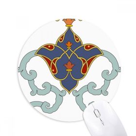 Dıythinker Renkli Modern Çiçek Yaprağı Paralel Desen Baskılı Yuvarlak Kaymaz Kauçuk Mouse Pad