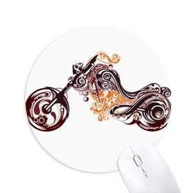 Dıythinker Renkli Motosiklet Sanatı Tahıl Silüeti Baskılı Yuvarlak Kaymaz Kauçuk Mouse Pad