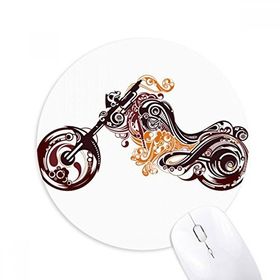 Dıythinker Renkli Motosiklet Sanatı Tahıl Silüeti Baskılı Yuvarlak Kaymaz Kauçuk Mouse Pad