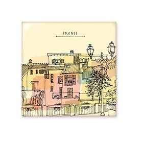 Dıythinker Renkli Şehir Fransa Markası Simgesi Ulusal Bayrak Mimarisi Özel Manzara 15x15 cm Seramik Karo