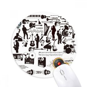 Dıythinker Rock Müzik Festivali Çılgın Desen Baskılı Yuvarlak Kaymaz Kauçuk Mouse Pad