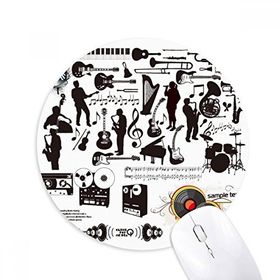 Dıythinker Rock Müzik Festivali Çılgın Desen Baskılı Yuvarlak Kaymaz Kauçuk Mouse Pad