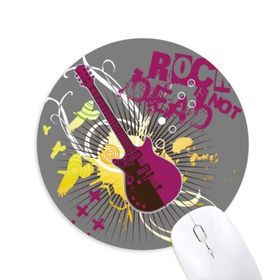 Dıythinker Rock Müzik Gitar Müzik Enstrüman Baskılı Yuvarlak Kaymaz Kauçuk Mouse Pad