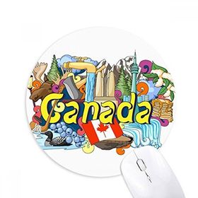 Dıythinker Rocky Mountains CN Kulesi Akçaağaç Kanada Baskılı Yuvarlak Kaymaz Kauçuk Mouse Pad
