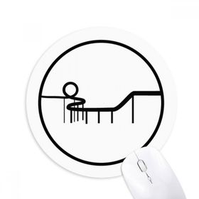 Dıythinker Roller Bardak Altlığı Eğlence Parkı Silüeti Baskılı Yuvarlak Kaymaz Kauçuk Mouse Pad