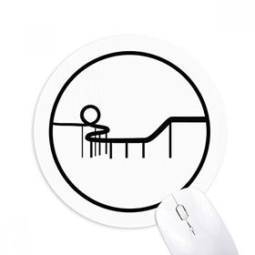 Dıythinker Roller Bardak Altlığı Eğlence Parkı Silüeti Baskılı Yuvarlak Kaymaz Kauçuk Mouse Pad
