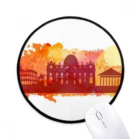 Dıythinker Roma İtalya Sarı Suluboya Yuvarlak Kaymaz Mouse Pad