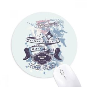 Dıythinker Romantik Yüksek Topuklu Ayakkabı Çiçek Desenli Baskılı Yuvarlak Kaymaz Kauçuk Mouse Pad