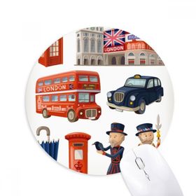 Dıythinker Royal Soldiers Kırmızı Telefon Kabini İngiltere Baskılı Yuvarlak Kaymaz Kauçuk Mouse Pad
