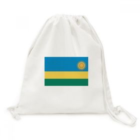 Dıythinker Ruanda Ulusal Bayrağı Afrika Ülke Tuval İpli Sırt Çantası
