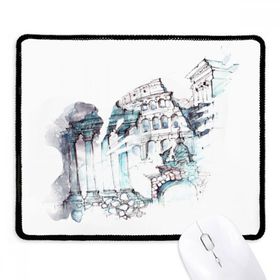 Dıythinker Ruined Roma Mimari Suluboya Resim Kaymaz Siyah Başlıklı Kenarlar Mouse Pad