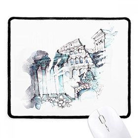 Dıythinker Ruined Roma Mimari Suluboya Resim Kaymaz Siyah Başlıklı Kenarlar Mouse Pad