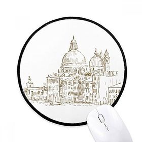 Dıythinker Rusya Evi Landmark Kroki Manzara Yuvarlak Kaymaz Mouse Pad