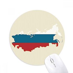 Dıythinker Rusya Haritası Ulusal Falg İllüstrasyon Baskılı Yuvarlak Kaymaz Kauçuk Mouse Pad