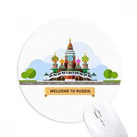 Dıythinker Rusya Katedral Desen İllüstrasyon Baskılı Yuvarlak Kaymaz Kauçuk Mouse Pad