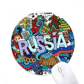 Dıythinker Rusya Kış Akordeon Casino İllüstrasyon Baskılı Yuvarlak Kaymaz Kauçuk Mouse Pad