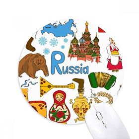 Dıythinker Rusya Landscap Hayvanlar Ulusal Bayrak Baskılı Yuvarlak Kaymaz Kauçuk Mouse Pad
