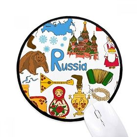 Dıythinker Rusya Manzara Hayvanlar Ulusal Bayrak Yuvarlak Kaymaz Mouse Pad