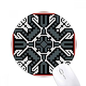 Dıythinker Rusya Tarzı Gri Doku Kırsal Desen Baskılı Yuvarlak Kaymaz Kauçuk Mouse Pad