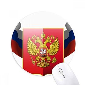Dıythinker Rusya Ulusal Amblem Ülke Baskılı Yuvarlak Kaymaz Kauçuk Mouse Pad