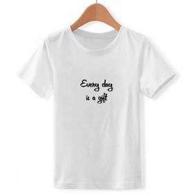 DIYthinker S Beyaz Boys' Every Day is A Inspirational Bisiklet Yaka Tişört