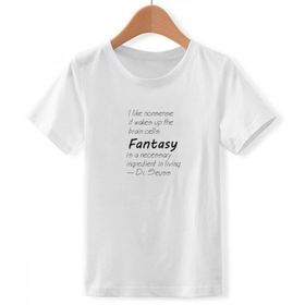 DIYthinker S Beyaz Boys' Fantasy is The Ingredient in Life Alıntı Bisiklet Yaka Tişört