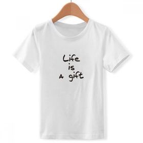 DIYthinker S Beyaz Boys' Life is A Inspirational Quote Sözler Bisiklet Yaka Tişört
